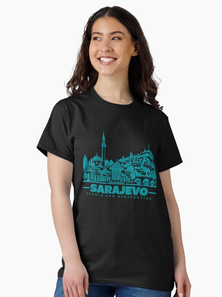 Cities Skylines Sarajevo Bosnia and Herzegovina Line Art Skyline Poster Classic T-Shirt