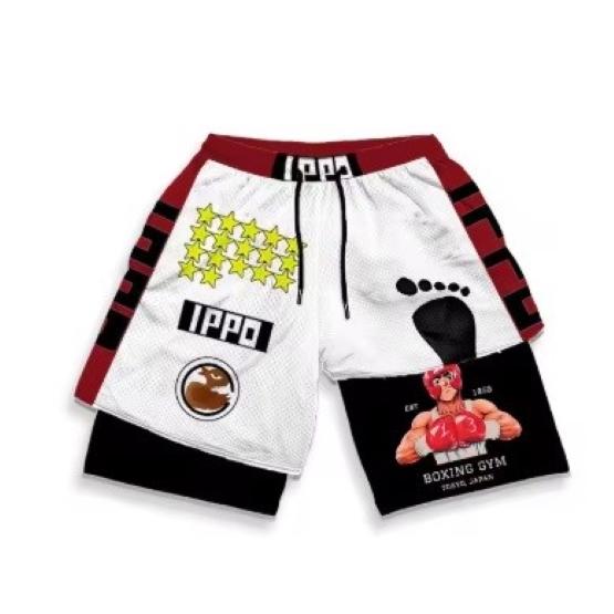 Anime IPPO Muay Thai Kickbox MMA Smíšená bojová umění Šortky Anime Muži Ženy Unisex Dvouvrstvé Rychleschnoucí Prodyšné Sportovní Posilovna Fitness Cvičení