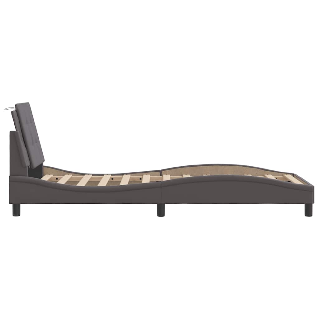 Bed Frame without Mattress  Zadar  Gray 80x200 cm Faux Leather