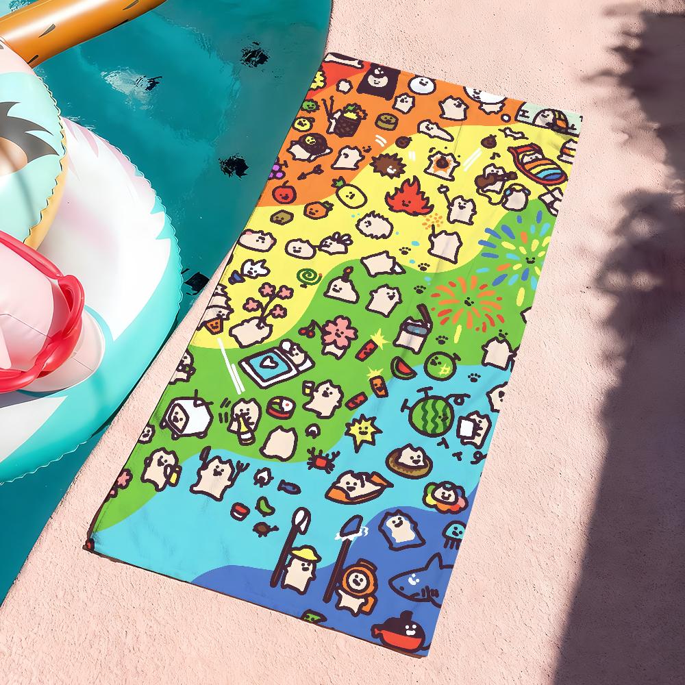 Cute E-EverydayOneCat Fashion Towel Soft Pool Gift For Travel Gym Shower Camping Quick Dry Sports Large Beach Towels