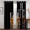 Vintage Country Style Wine Bar Mixer Rack Beautiful Window Treatments Curtains for Living Room Bedroom Kitchen Cafe 2 Panels