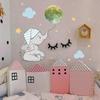 Stickers Mural Lphant Lumineux, Autocollant Mural Lune Toile Fluorescent, Lumineuses Wall Stickers, Phosphorescentes Stickers Muraux Amovible, Cadeau