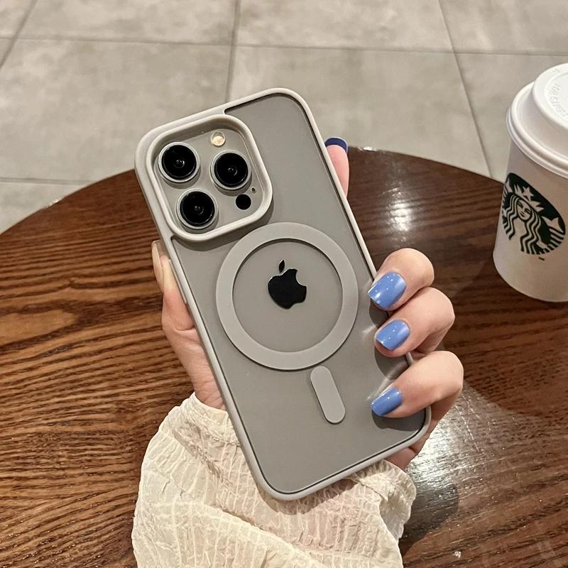 Luxury Wireless Charge For Magsafe Transparent Case For iPhone 16 15 14 13 11 12 Pro Max Plus Mini Magnetic Bumper Cases Cover