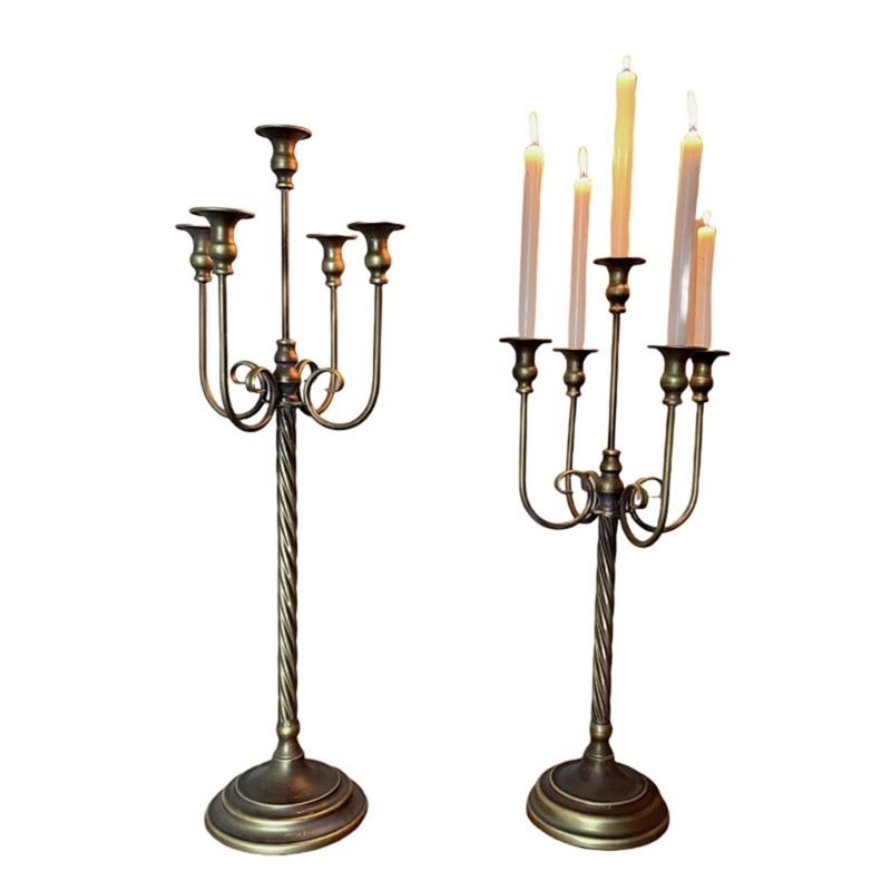 Retro Candlestick Holders Iron Metal Taper Candle Holders Decorative Candle Stands for Wedding,Dinning Home Decorations