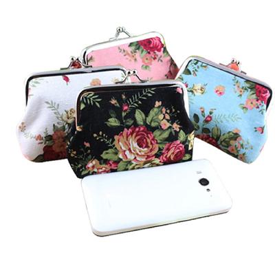Pocket Wallet Rose Lightweight Canvas Small Compact Pocket Purse for Party