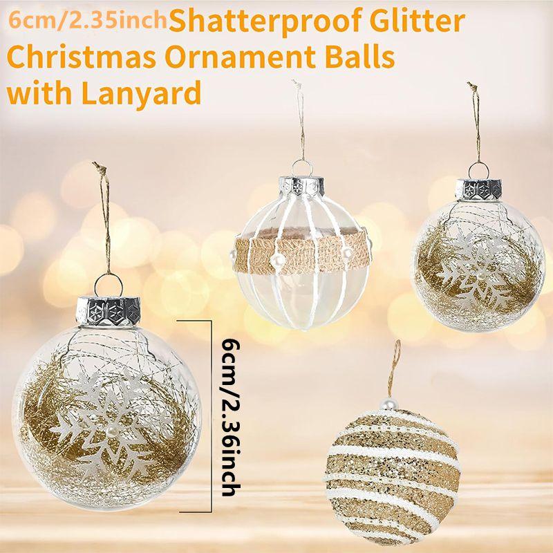 9Pcs/box Golden Christmas Ball Decor Suit Shatterproof Flash Hanging Balls for Xmas Tree Decoration Home Party New Year Gifts