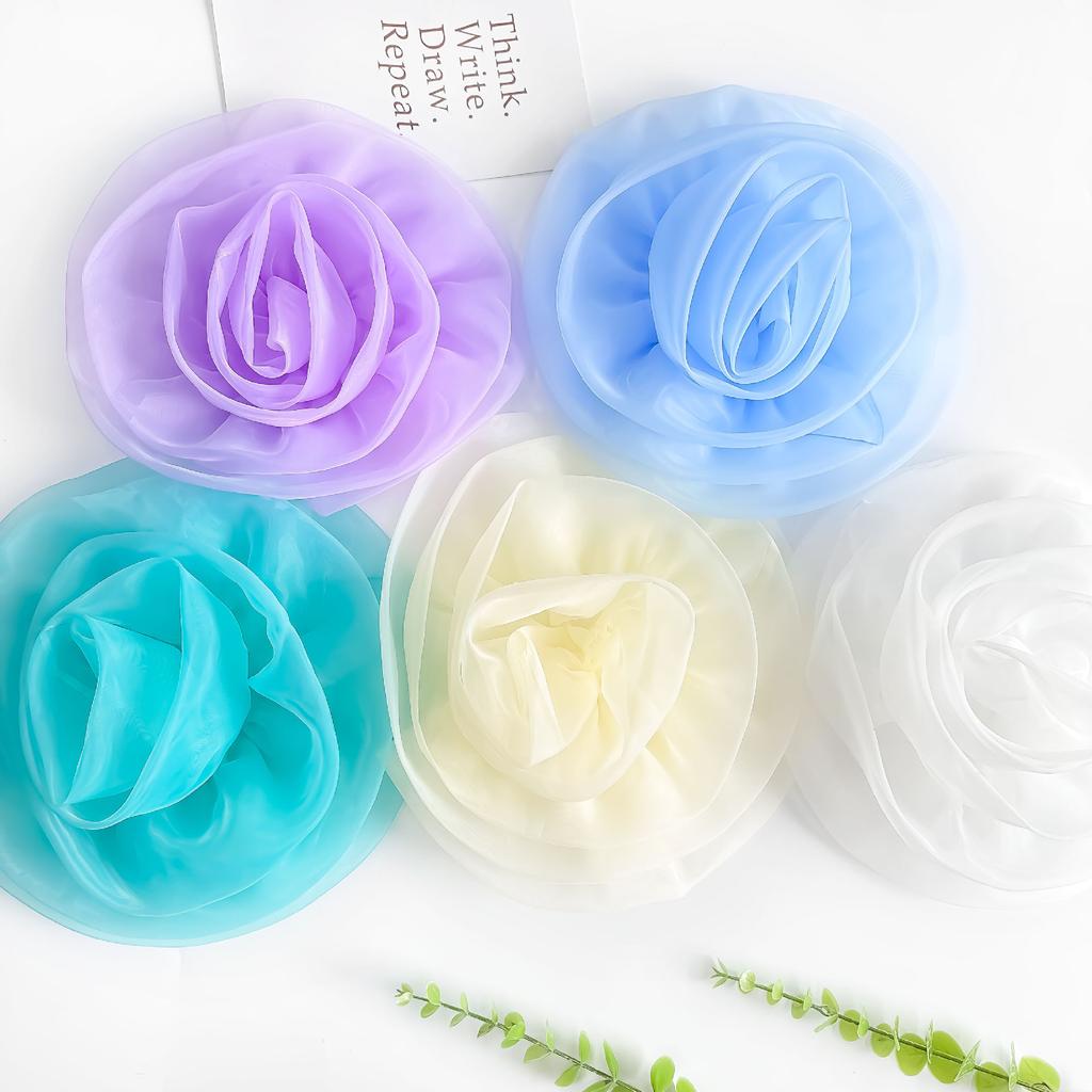 Color Organza Three-Dimensional Flower Corsage Decorative Cloth Sticker Handmade Diy Jewelry Accessories Simulated Flower Clothing Accessories