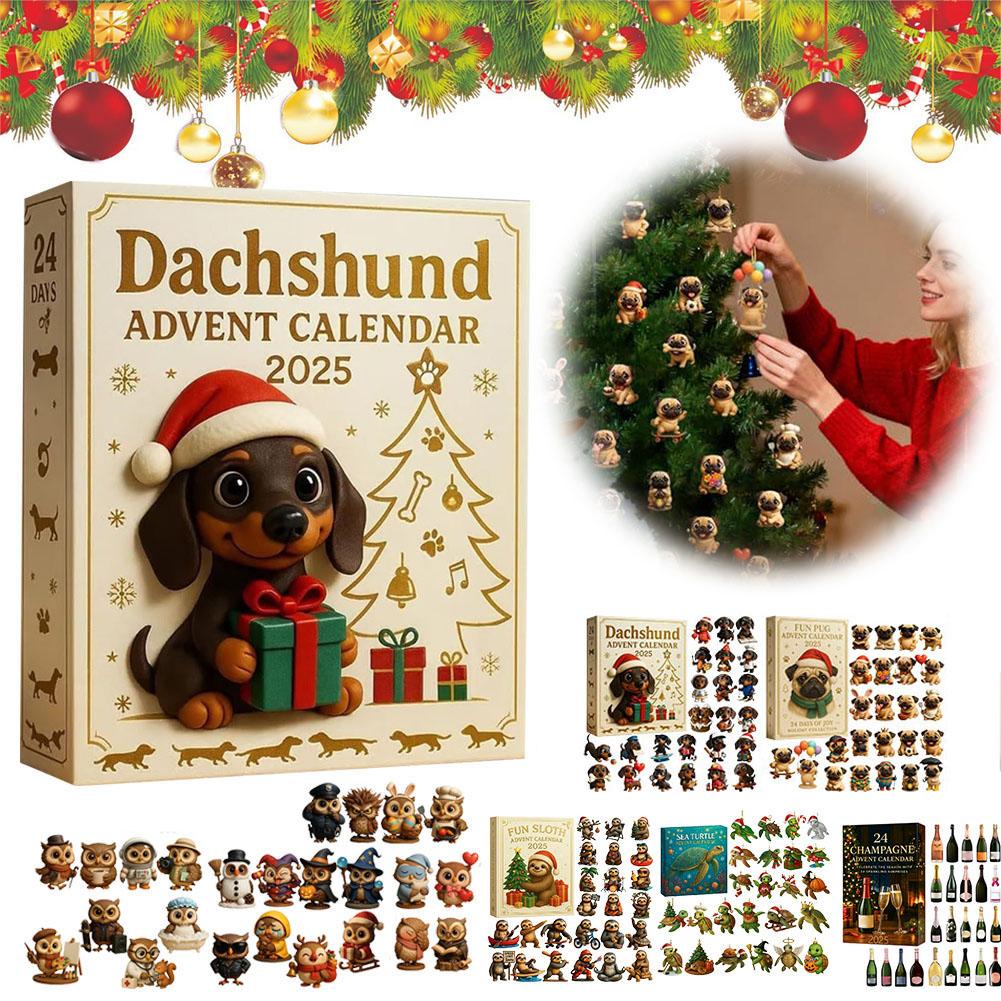 Christmas Advent Calendar Xmas Countdown Calendar With Miniature 2D Owl Calendar Pendant Box Festival Animal Advent Surpris C9Y8