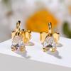 4/6PCS/lot 14K 18K Gold Color Brass with Zircon Drop Shaped Stud Earrings Fittings DIY Jewelry Making Findings