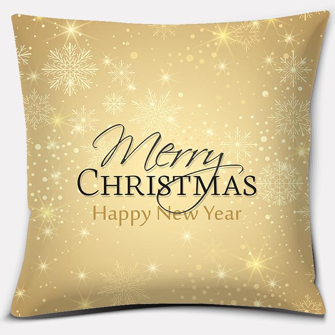 Gold Christmas Decoration Series Pillow Gift Home Office   Bedroom Sofa Car Cushion Cover