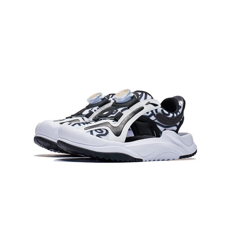 Li-Ning Youth Cyber Fluid Cloud Shock Absorbing Rebound Lightweight Non-Slip Sandals Kids Sandals White Black YKUT004-5