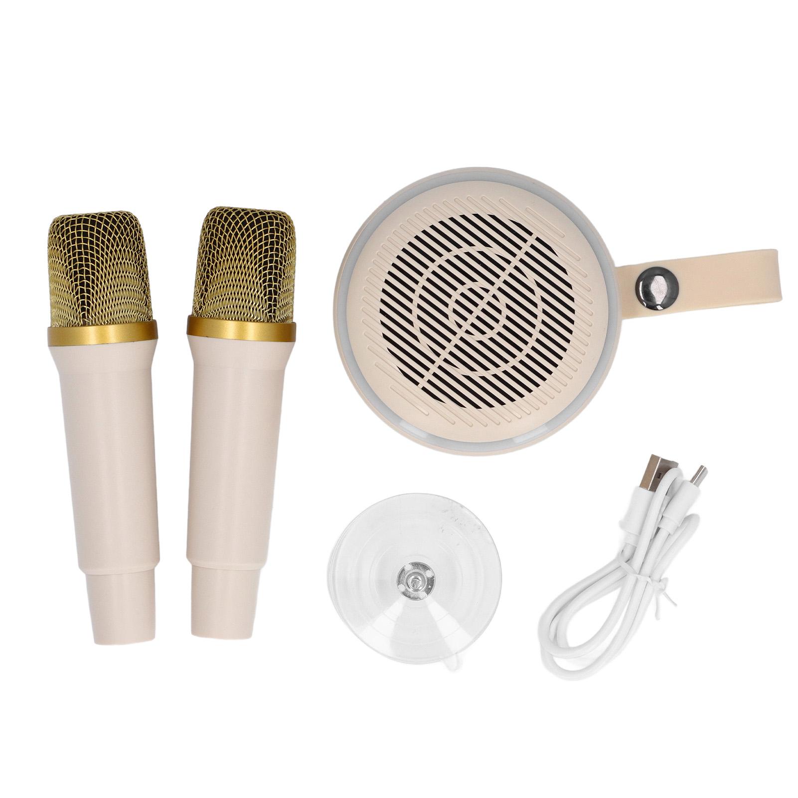 

Мини-караоке звуковая система портативная Bluetooth акустическая машина с микрофоном водонепроницаемая для дома бежевый