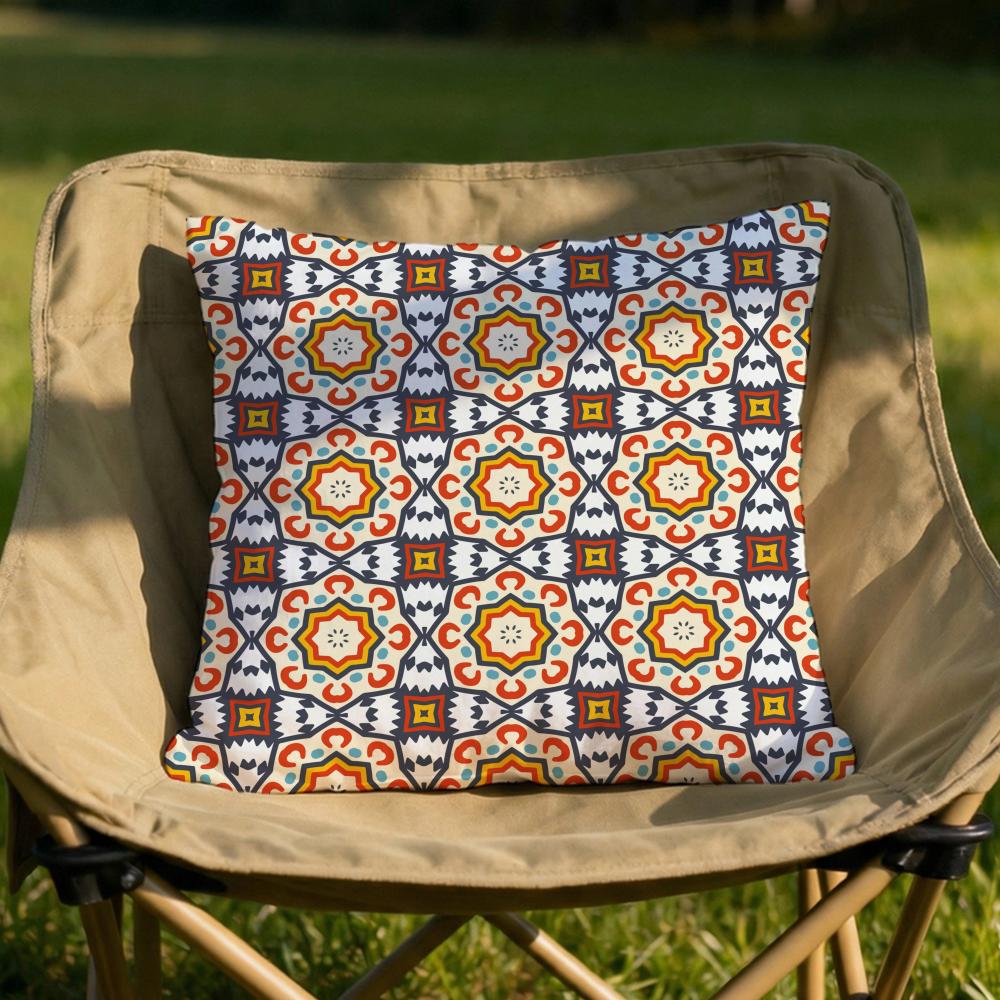 Moroccan Ethnic Pattern Cushion Cover Soft Reversible  Durable Pillow Cover  MultiScene Use for Home  Car Daily Comfort