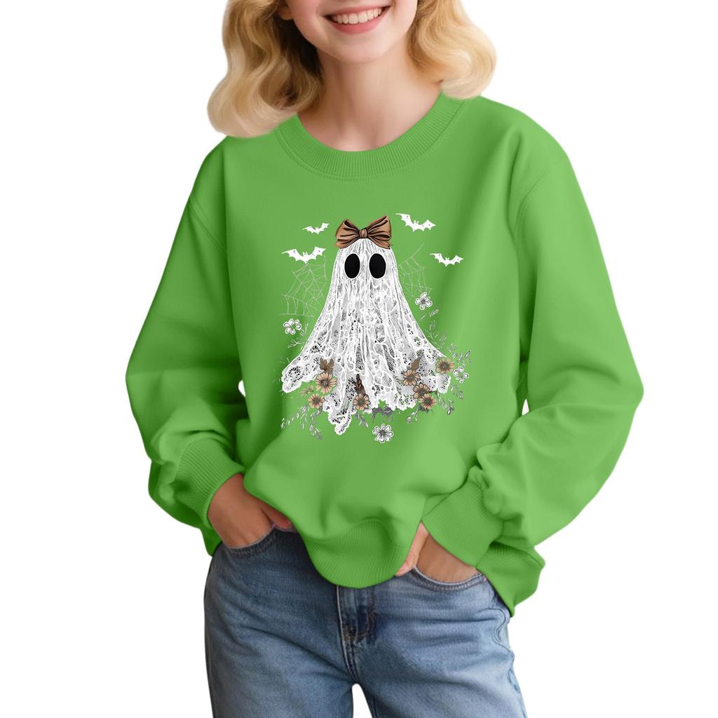 Children's Fashion Loose-fitting Casual Halloween Long-sleeved Printed Round Neck Sweatshirt