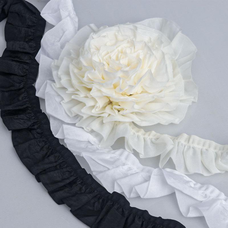 Handgemacht Romantisch und Gemütlich 2,5 cm Einseitiges Halbtransparentes Pilz Elastisches Rüschenband Handgemacht DIY Rockkante Puppenkleidungszubehör Spitze