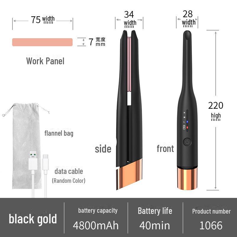 

Корейский USB беспроводной выпрямитель для волос для мужчин с короткими волосами - компактный инструмент для укладки и завивки USB золотой/чёрный