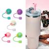Dustproof Drinking Straw Caps Plug Reusable Straw Tip Lid Dustproof Plugs Cover Hat Shape Silicone Straw Cover Caps