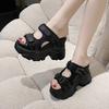 Fashion Elegant High Heel Slippers Lightweight Outdoor Soft Bottom Slope Heel Women Summer 10cm Heightening Sandals Simple Pure Color