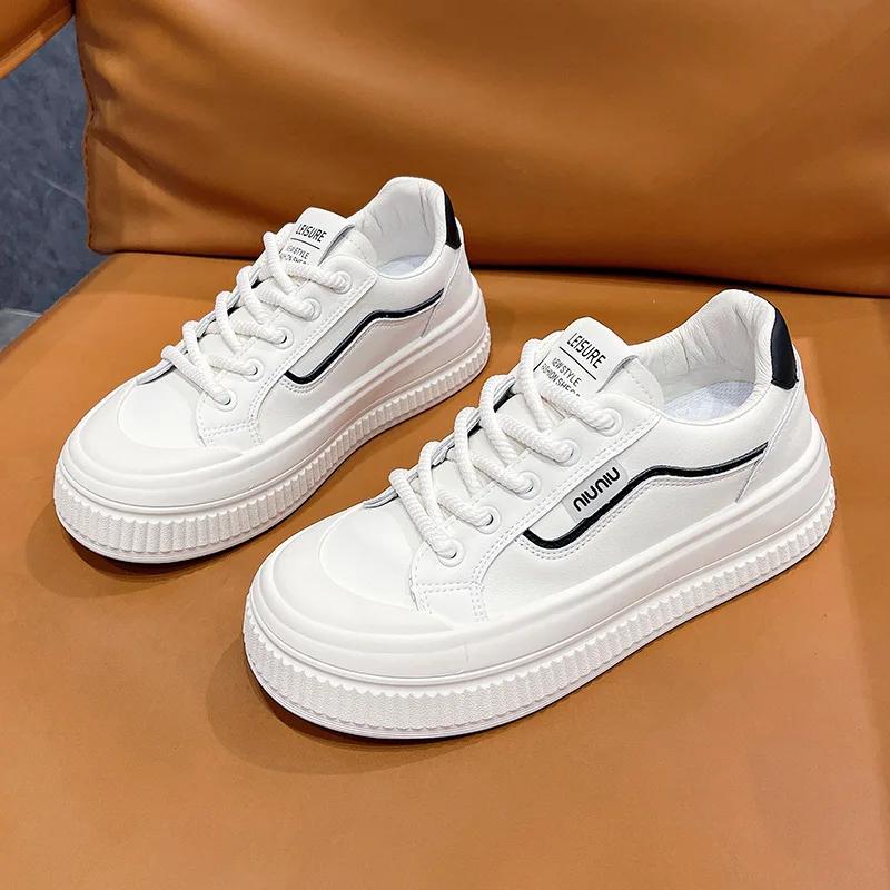 Fashion White Casual Board Shoes for Women Spring Autumn New Designer Lace Women's Vulcanize Shoes Fashion Students Sports Shoe Ladies