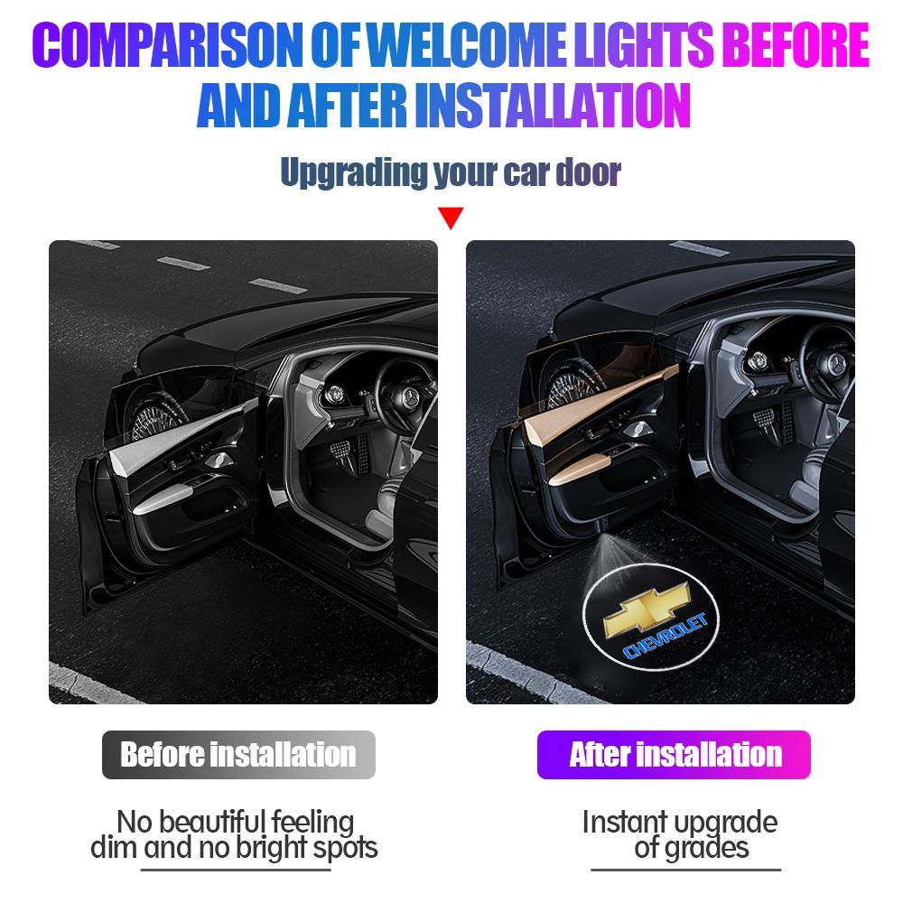 Car Door Welcome Light HD Wireless Projector Lamps Accessories For Chevrolet Trax Camaro Aveo Cruze Sonic Silverado Captiva