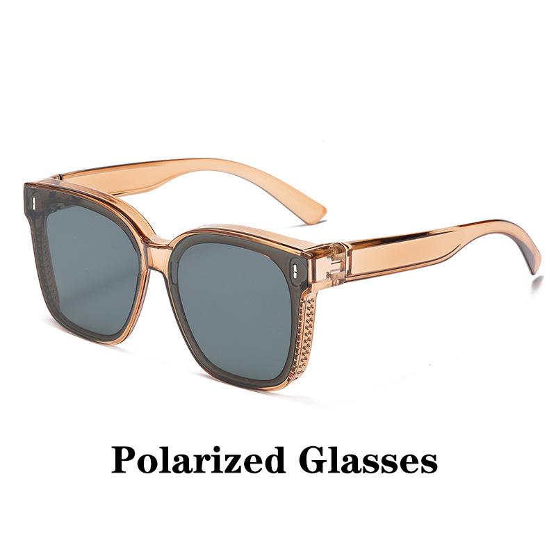 Fashion Square Sunglasses Cover Over Prescription Glasses Vintage Style for Men Women Fishing Driving Eyewear