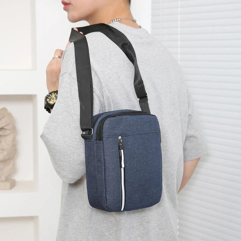 Large Capacity Crossbody Bag For Men Durable Casual Nylon Waterproof Handbag Messenger Bag Travel Male Shoulder Bag