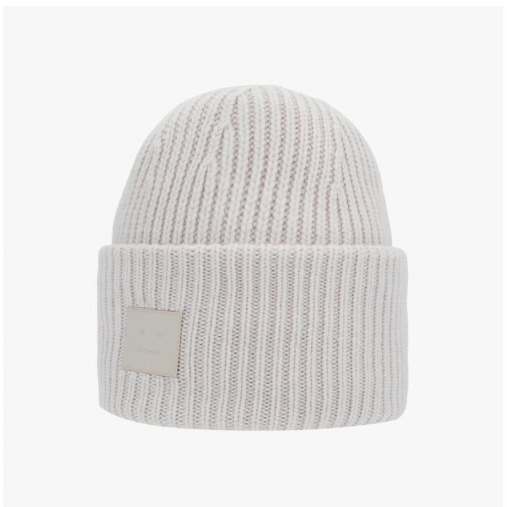 Acne Studios Beanie Face Logo Patch C40424 Light Grey
