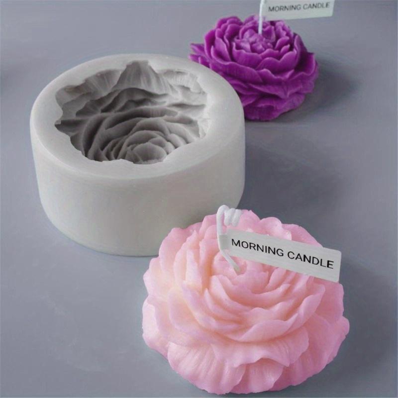 Large Peony Flower Candle Mold Handmade Soap Aromatherapy Gypsum Glue Mould Baking Chocolate Molds Home Decor Gifts