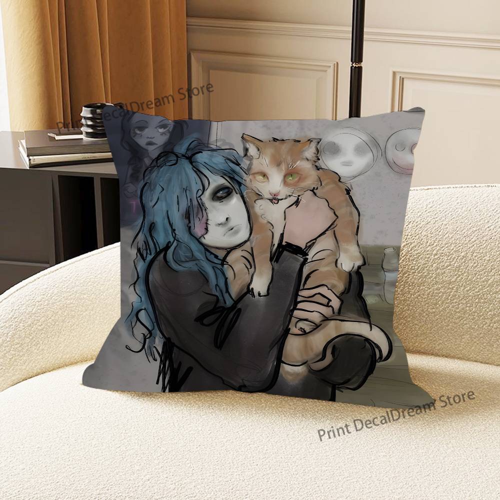 SSally Face Cushion For Bedroom Car Coffee Shop Room and Living Room Sofa Decorative Pillow Cover Case