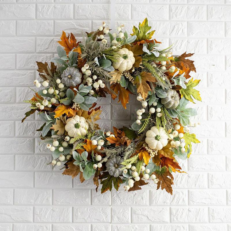 Fall Wreath Halloween Door Large Pumpkin Wreath Thanksgiving Garland Autumn Deco