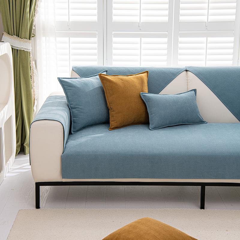

Чехол для дивана из шенилла 100% водонепроницаемый Чехлы для кресел Однотонный диванный коврик Нескользящие чехлы для дивана Чехол для сиденья дивана для дома A-70x70