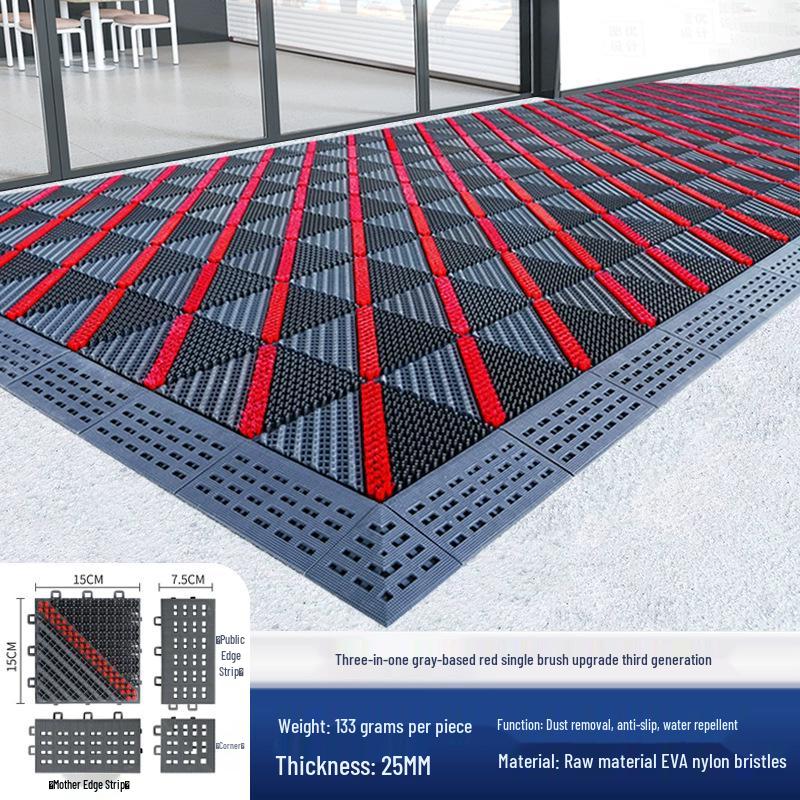 Three-in-One Anti-Slip Entrance Mat for Hotels and Malls