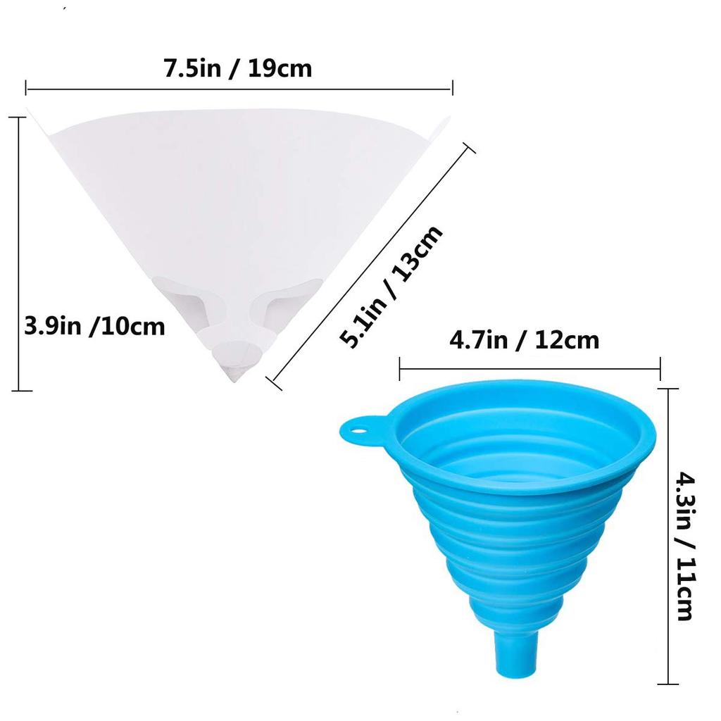 XYwax 100 Pieces Paint Strainer Funnel Filter Paper Funnel, 1x