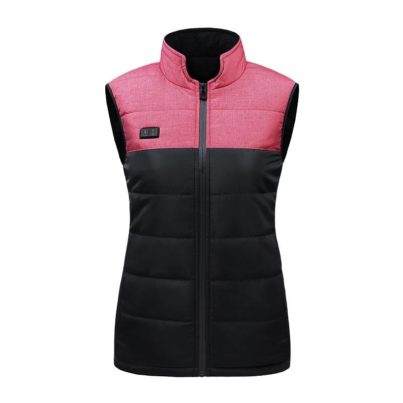 Winter heating vest USB intelligent dual control fifteen zones casual color matching vest couple model