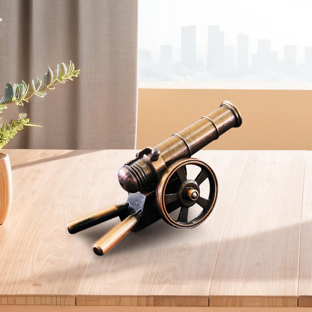 Mini Alloy Cannons Figurine Artillery Launcher Model Statue Sculpture Crafts Home Office Desktop Decor Ornament Birthday Gift