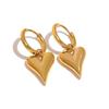 Retro Temperament Love Heart Stud Earrings for Women Classic Simple Gold Color Stainless Steel Trendy Jewelry Accessory Fastness