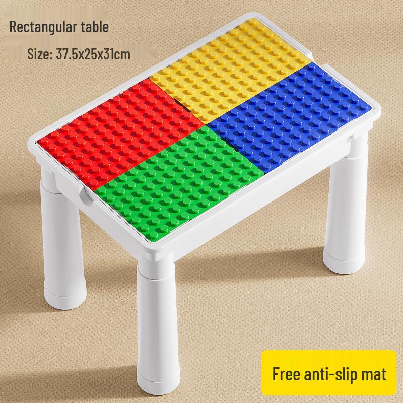 Large Multifunctional Building Block Table for Children's Early Education, Compatible with Lego