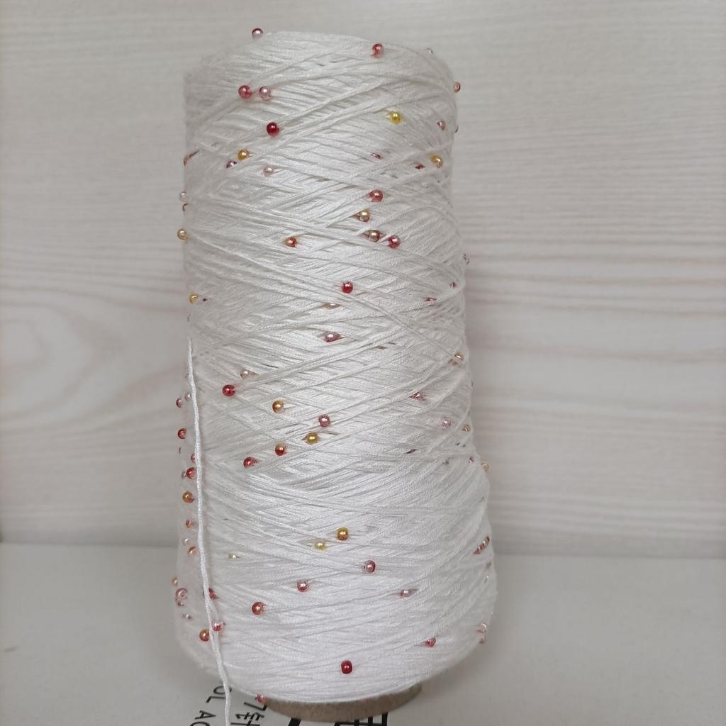 350g 70% CottonSoft Crochet Hand Pearl Beaded Yarn Lace 6# Hand-Knitted Thread For Summer Knitting Sweaters Hats Scarves Luxury