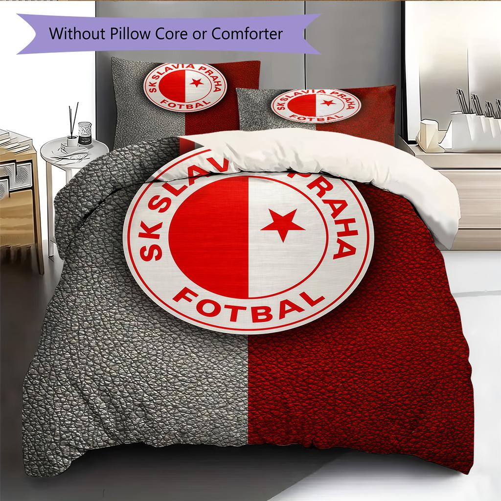 Set Copripiumino Trapuntato Modello SK Slavia Praga Decorazione per la Casa Regalo (1 * copripiumino + 2 * federe senza imbottitura)