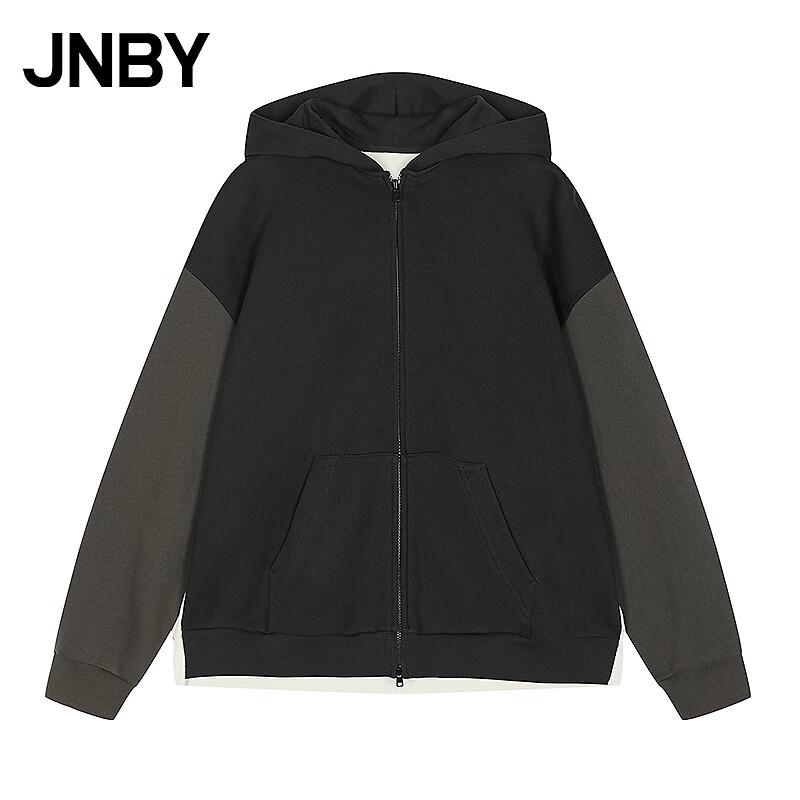 JNBY 2025 Winter Color Block Hooded Zip-Up Sweatshirt
