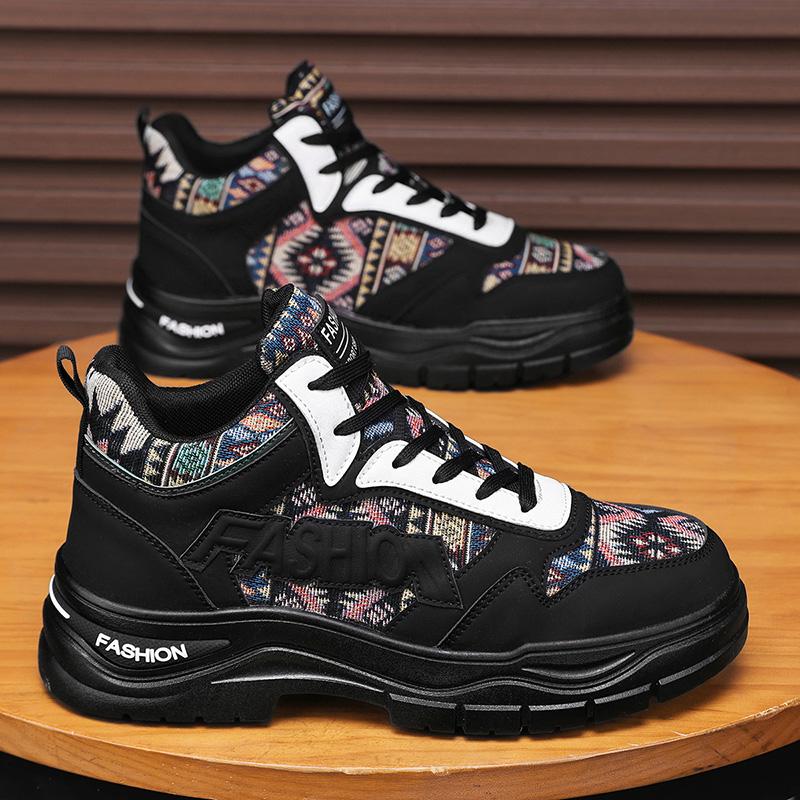 Heren Casual Vier Seizoenen Mode Hoge Top Studenten Comfortabele Sneakers Jongens Trendy Zachte Zool Ademende Schoenen