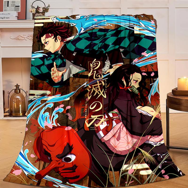 1PC Anime Samurai Warrior's Journey Flannel Blanket Gift, Suitable for Both Men And Women, Soft Ideal for Beds And Sofa, Birthday Or Christmas Gift