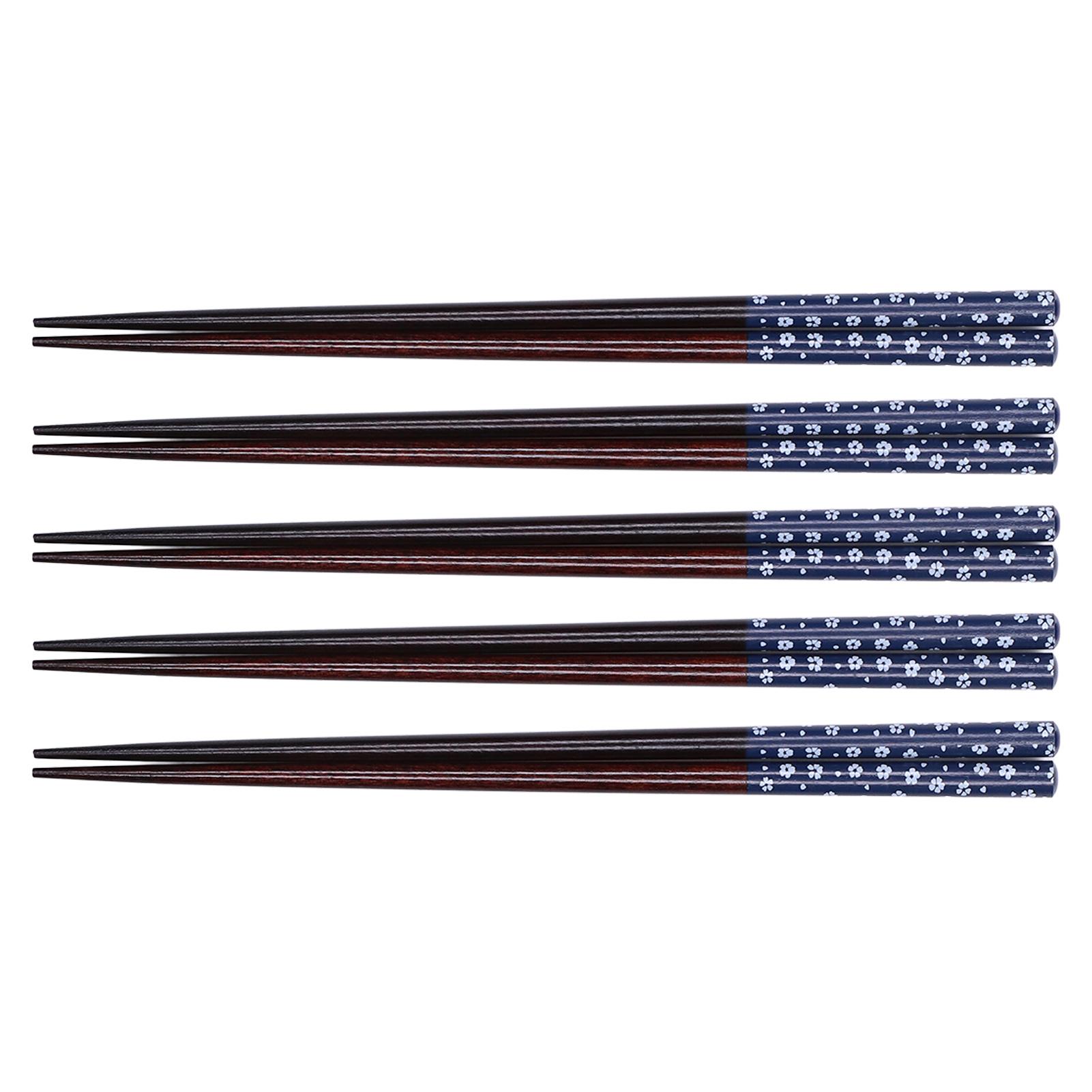 5 Pair Chopsticks Reusable Wood Chopsticks Eco Friendly Kitchen Tableware for Household
