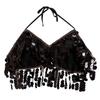 Fashion Sequins Belly Dance Skirt High Waist Fringe Top Dance Bra Belt Sexy Tassels Show Costumes Street Wear