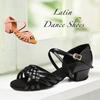 Sapatos de Dança Latina para Menina Criança Solado Macio Couro Dança de Salão Moderna Salsa Tango Salto Baixo 3.5cm