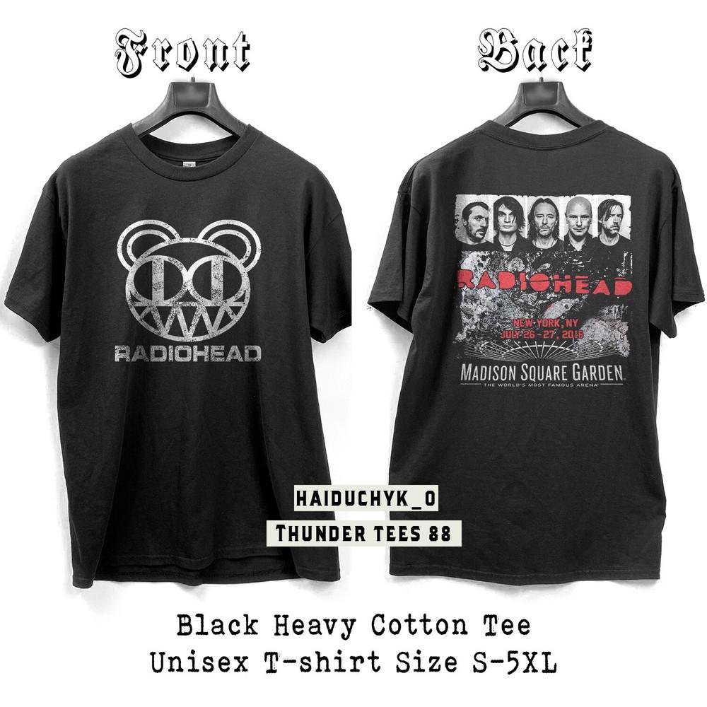 Rock Band Radiohead Vintage Unisex Black T-Shirt 2-Sided Print S-5XL Unisex T-Shirt S