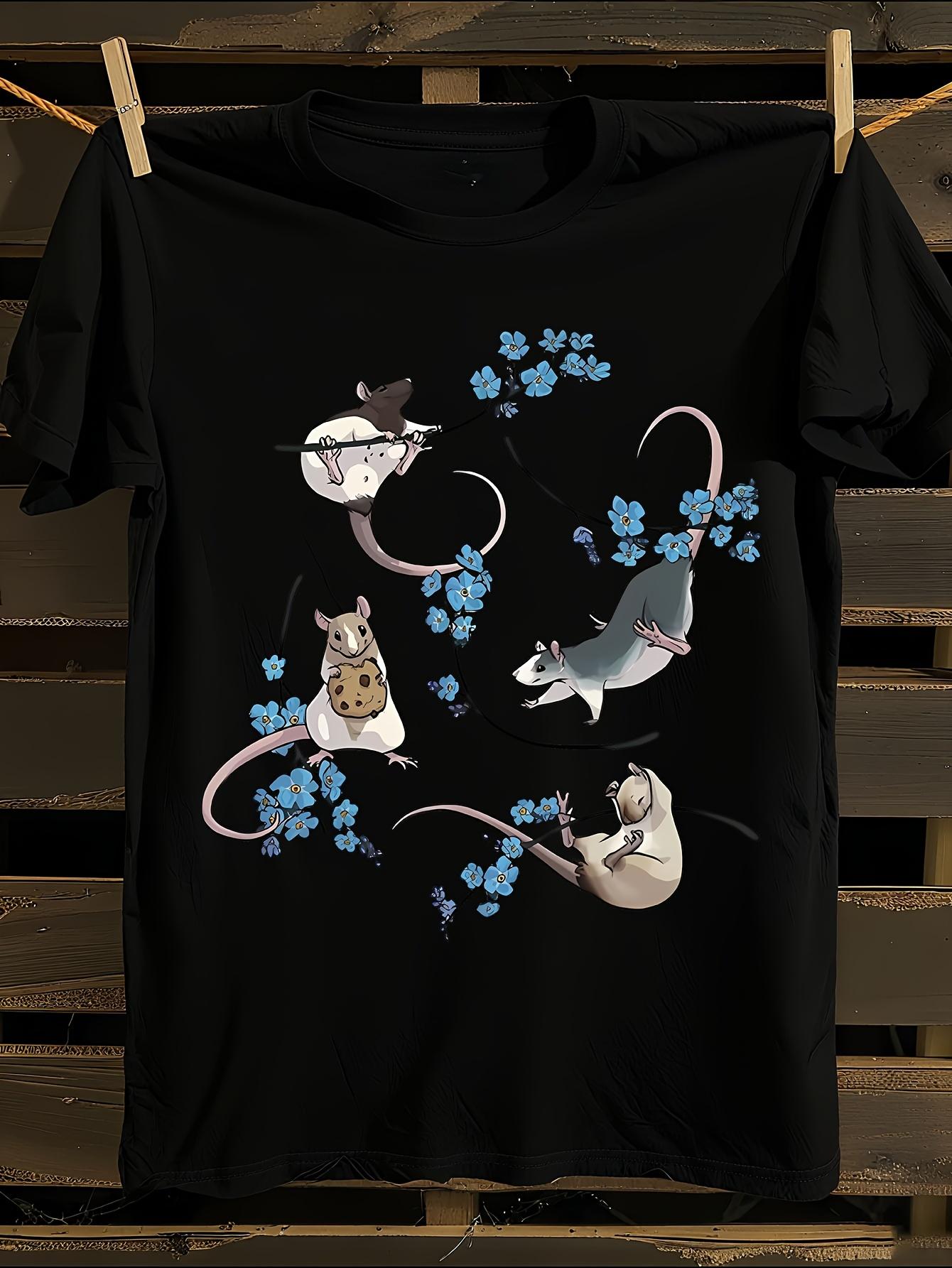 Funny Rat Print Tshirt XXL