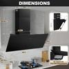 Cooker Hood 90 Cm Extractor Hood Recirculation / Extraction Air with 450 M³/h A+++, Touch Control with Activated Carbon Filter