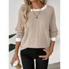 Women Color Block Crew Neck Ribbed Knit Sweater Solid Pink Raglan Long Sleeve Casual Top