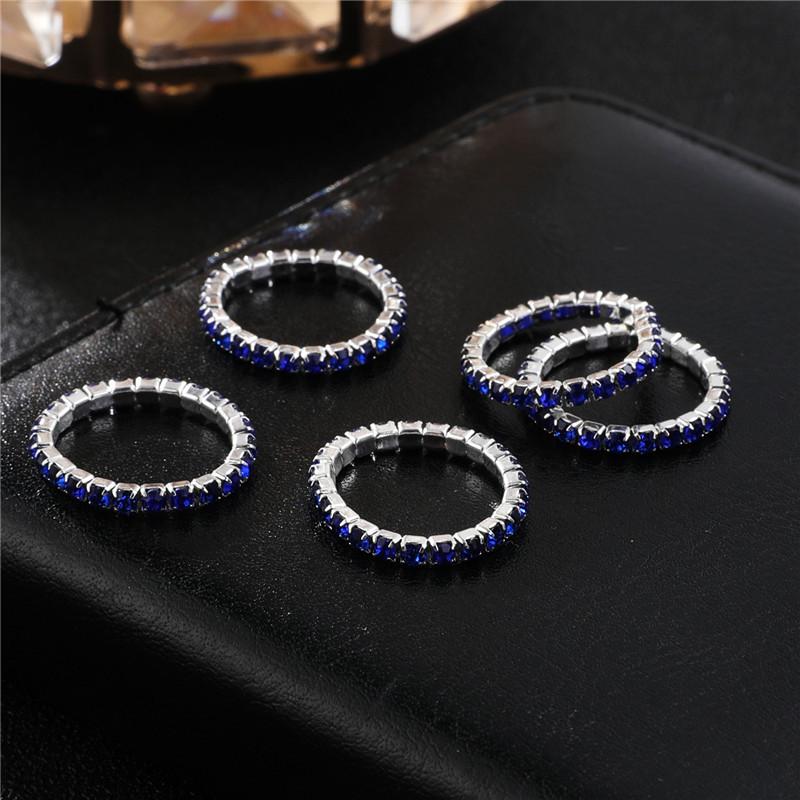 Single Row Rhinestone Ring, Elastic Ring, Diamond-Set Ring, Mixed Batch Elastic Ring